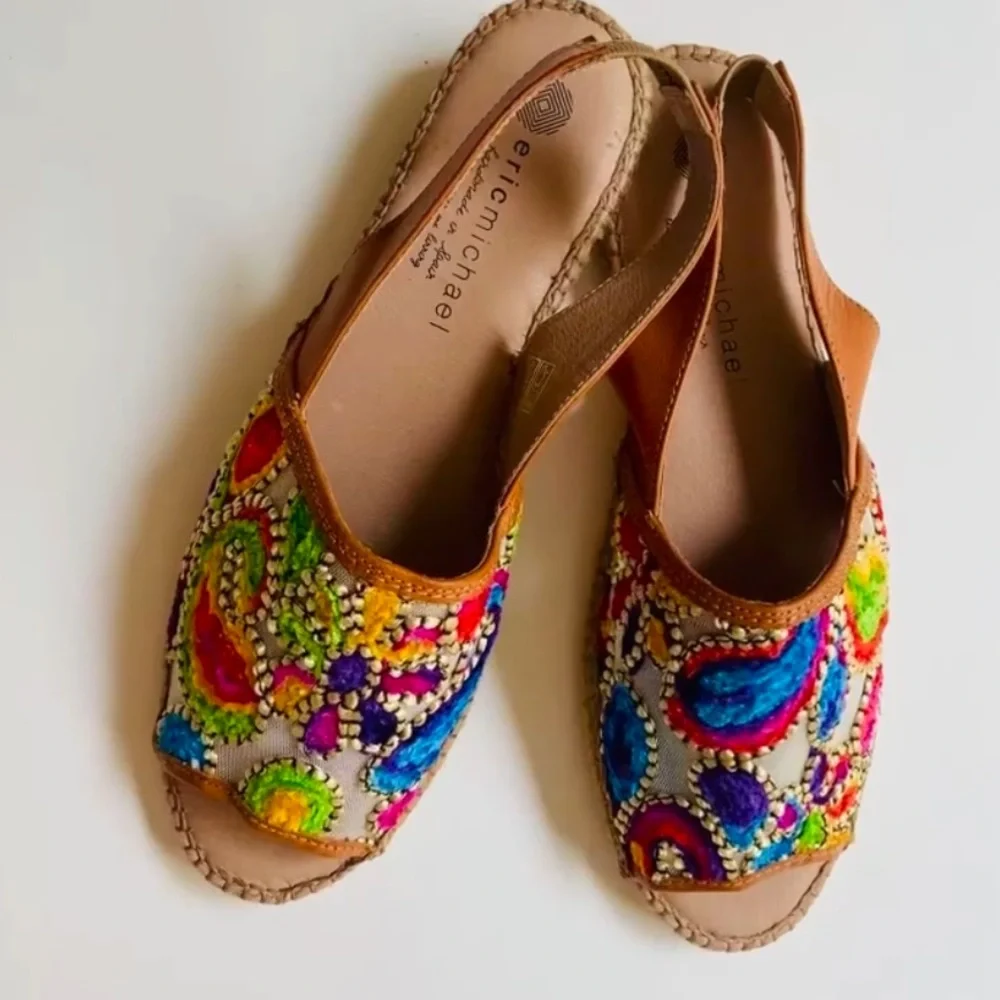 - Eric Micheal espadrilles handmade in Spain leather jute